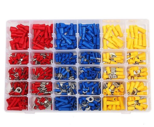 DollaTek 480Pcs gemischte sortierte elektrische isolierte Crimp-Anschluss-Anschlüsse Spaten-Satz-Installationssatz, wasserdichter Draht-Butt-Verbindungsstück-Lug-Installationssatz von DollaTek