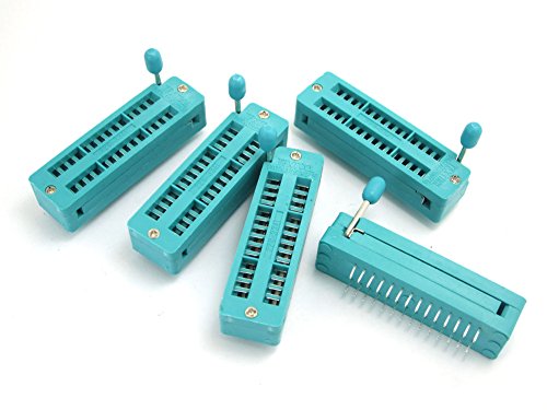 DollaTek 5PCS Universeller IC-Test-ZIF-Sockel, 28 Pin, 2,54 mm Abstand für Mikrocontroller, Chip, Steckplatine, Programmier-ICs von DollaTek
