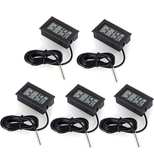 DollaTek 5Pcs LCD Digital Thermometer temperaturfühler Sensor Tester für Kühlschrank Freezers Aquarium von DollaTek