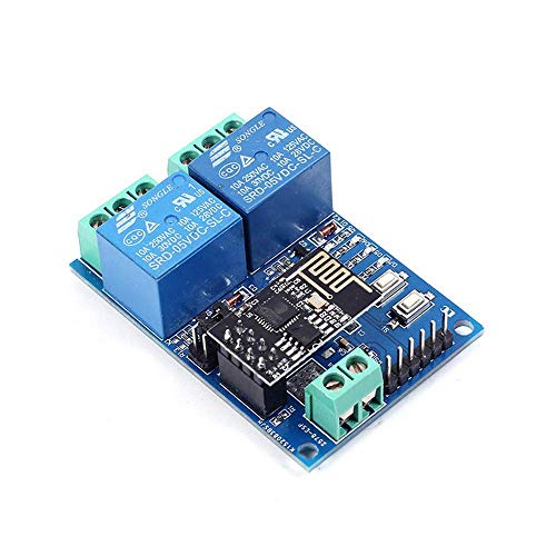 DollaTek 5V ESP8266 ESP-01 2-Kanal-WiFi-Relaismodul 2-Kanal-Relaismodul für IOT Smart Home Phone APP-Controller (mit ESP8266) von DollaTek