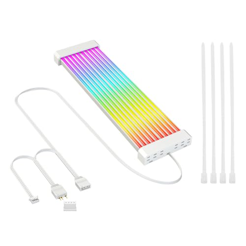 DollaTek 5V 3Pin Sync ARGB PSU-Kabel 24 pinMotherboard Netzteilkabel Stromverlängerungskabel Set weicher Silikonschlauch 24-polig Verlängerungskabel mit Hülle für Computer Gaming Gehäuse von DollaTek
