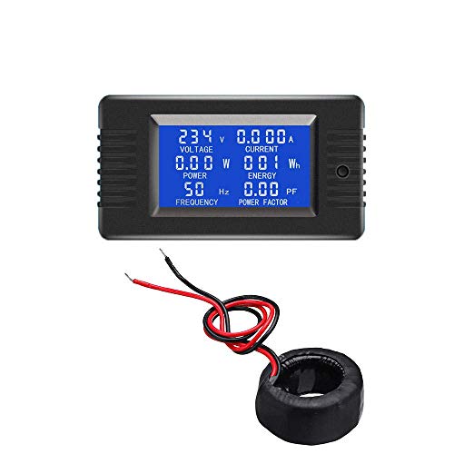DollaTek Coil CT Geschlossener Transformator 100A AC Digitalanzeige Leistungsmesser Voltmeter Amperemeter Frequenz Strom Spannungsfaktor Meter von DollaTek