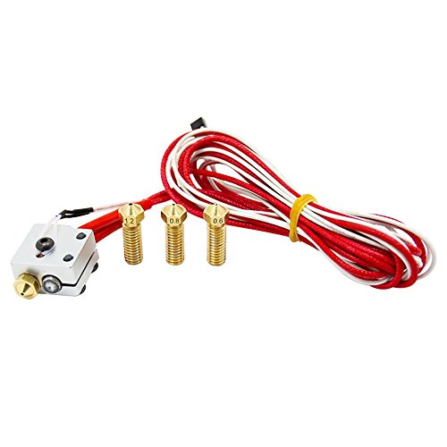 DollaTek Metall V6 1.75 mm Extruder DIY Kit beinhaltet Extruderdüse und Heizblock und 100k Thermistor und Heizblock für RepRap 3D Drucker von DollaTek