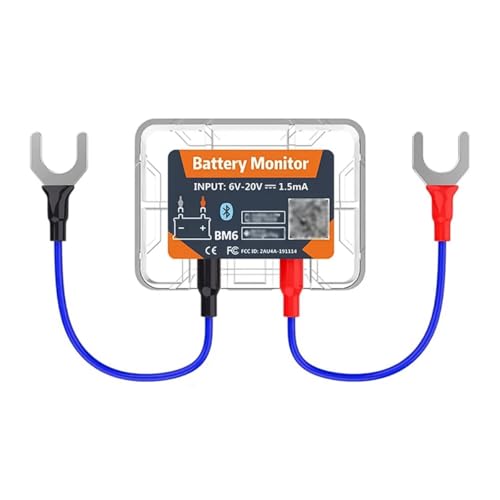DollaTek Kabelloser Bluetooth 4.0 12-V-Autobatteriemonitor, Batterietester, Batterielasttester, Echtzeitanzeige der Batterieinformationen für Wohnmobile, Motorräder, Boote, Autos von DollaTek