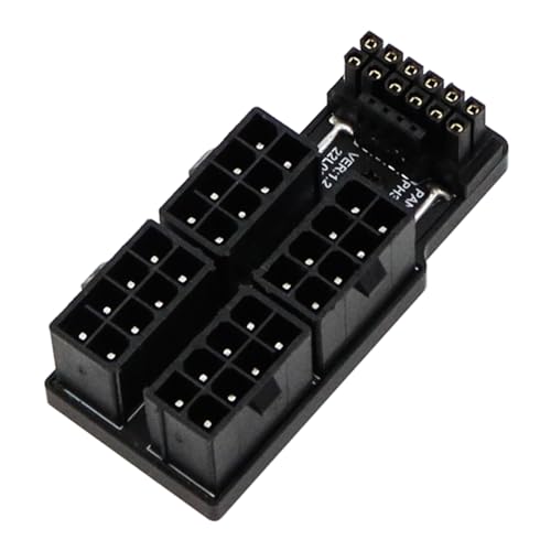 DollaTek PCIe 5.0 Power Modular Adapter auf vier ATX 8P 16Pin(12+4) 12VHPWR Stecker um 90 Grad nach unten abgewinkelt für 4080 5090TI Grafikkarte von DollaTek