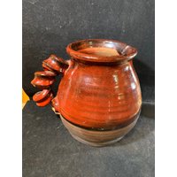 Vintage Handgemachte Und Handbemalte Krug Kastanienbraun Braun in Ausgezeichnetem Zustand von Dollars4ServiceDogs