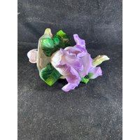 Vintage Porzellan Nacht Lichter Handgemaltes Fine China Purple Iris, Pink Rose Und W Schmetterling Nachtlicht Mit Neuer Birne von Dollars4ServiceDogs