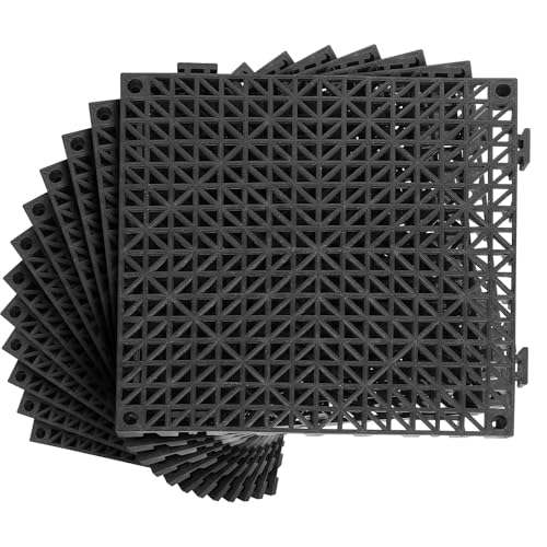 12 Packungen ineinandergreifende Drainagefliesen, 30,5 x 30,5 cm, modulare Drainage-Bodenfliesen, rutschfest, bequem und weich, zum Aufstecken, für Duschräume, Küchen und Innenhöfe, Schwarz 12 Packungen ineinandergreifende Drainagefliesen, 30,5 x 30,5 cm, modulare Drainage-Bodenfliesen, rutschfest, bequem und weich, zum Aufstecken, für Duschräume, Küchen und Innenhöfe, Schwarz von Dollate