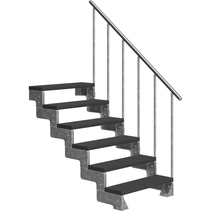 Dolle Außentreppe Gardentop 6 TRIMAX-Stufen 80 cm Anthrazit + Alu-Geländer Dolle Außentreppe Gardentop 6 TRIMAX-Stufen 80 cm Anthrazit + Alu-Geländer von DOLLE