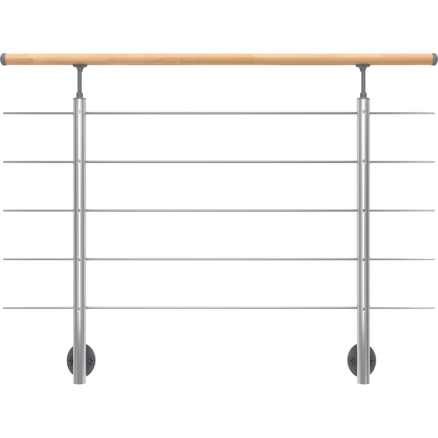 Dolle Geländerset Aluminium 150 cm Wandmontage mit Buche-Handlauf von DOLLE