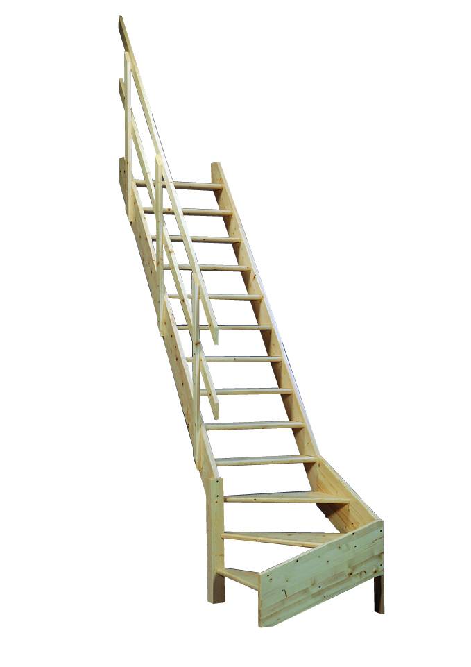 Dolle Raumspartreppe Normandie aus Holz - Gewendelt und Gerade von Dolle