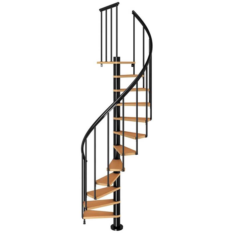 Dolle Spindeltreppe Calgary Ø 120 cm Buchenfurnier Geländer Anthrazit FSC von DOLLE