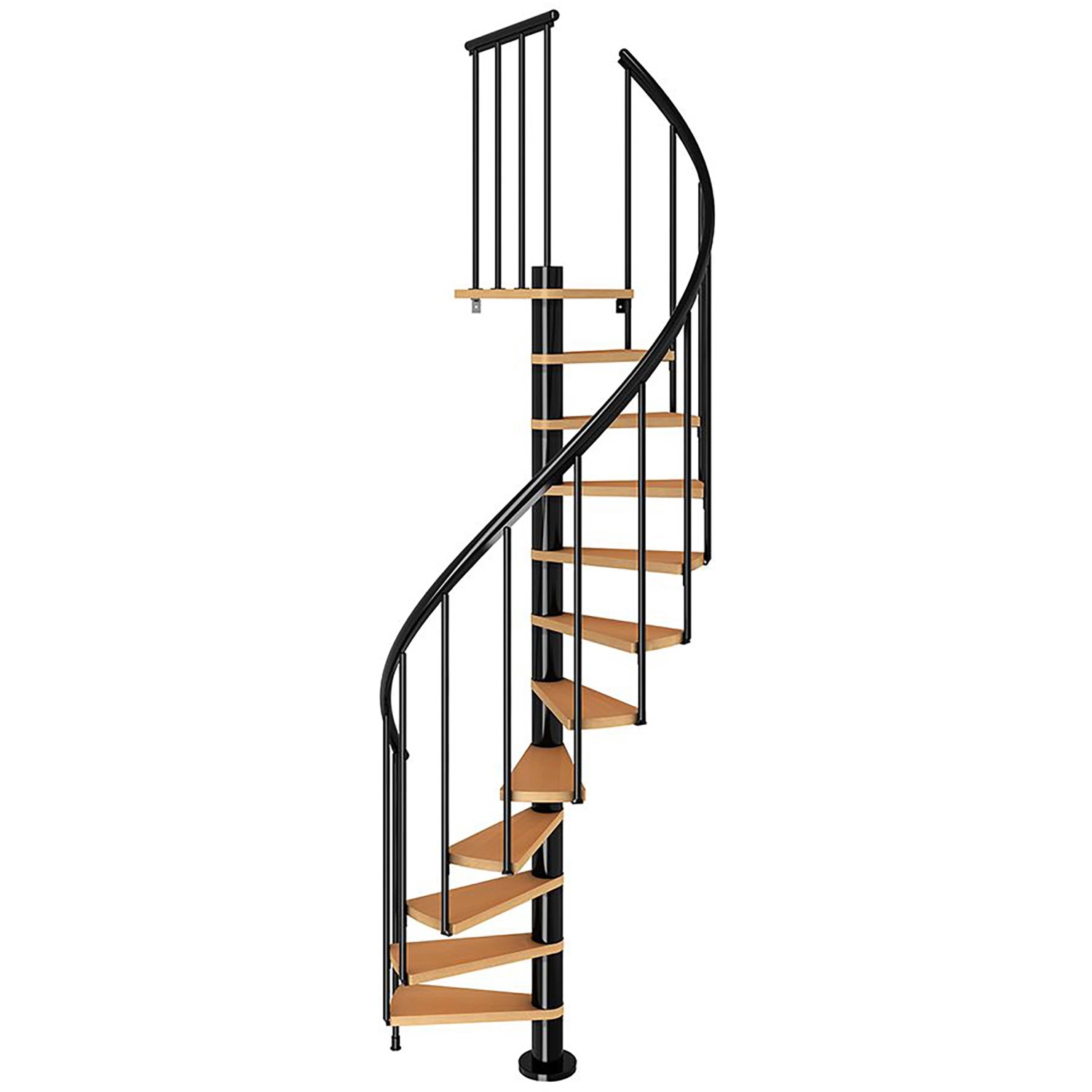 Dolle Spindeltreppe Calgary Ø 140 cm Buchenfurnier Geländer Anthrazit FSC von DOLLE