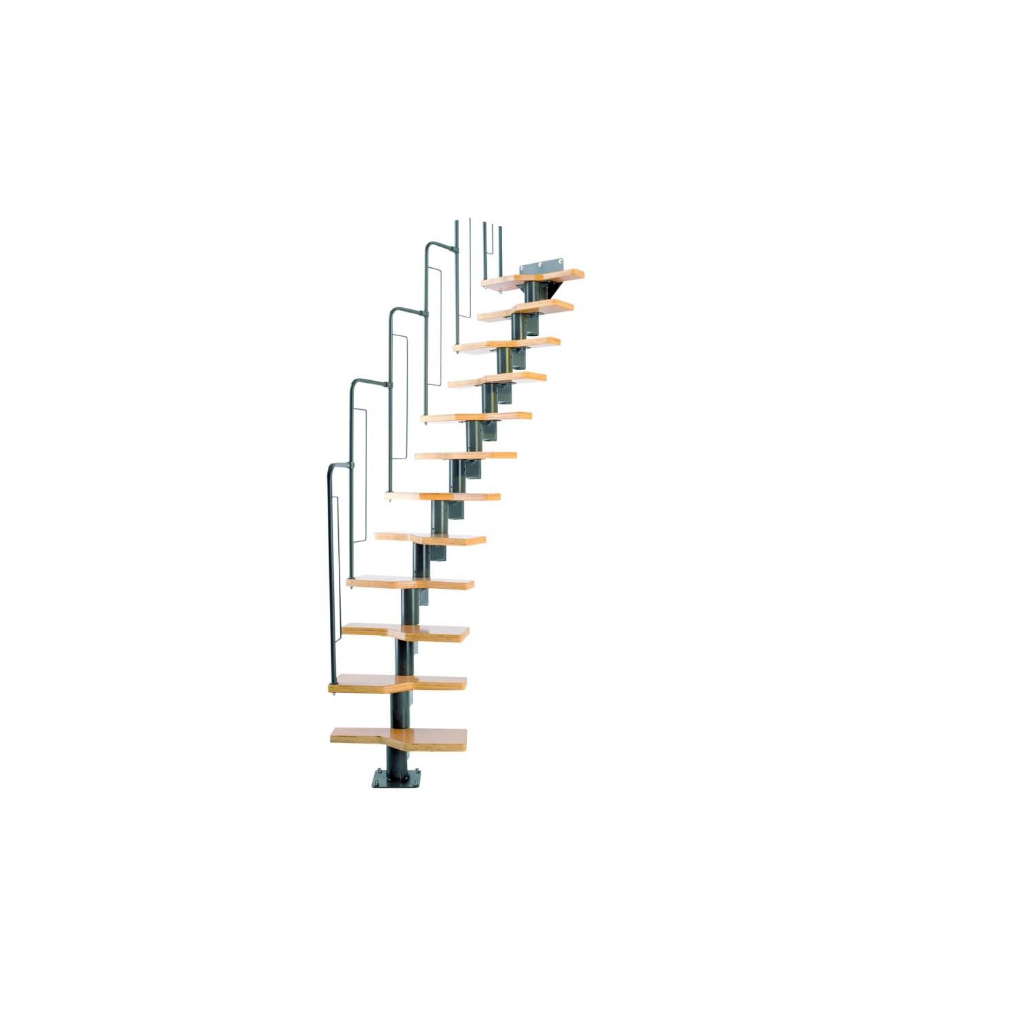 Dolle Systemtreppe Graz Metall mit Raumsparstufen inkl. Geländer FSC von DOLLE