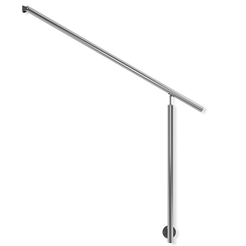 DOLLE Geländer Edelstahl Hauseingang seitliche Montage 1 Pfosten mit Wandanschluss Länge 150 cm Höhe 100 cm witterungsbeständig von DOLLE