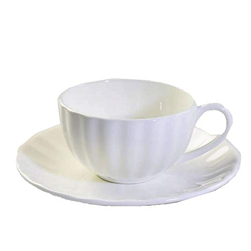 Dollin&Dockin Bone China Kaffeetasse Untertasse Untertasse 230 Ml Bringen Rein Weiß Mit Griff Keramik Geschenkbox Tea Party Royal Europäischen Retro Gericht Feine Geschirr von Dollin&Dockin