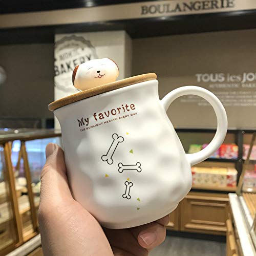 Keramik Tasse Tasse Kaffee Tasse Tier Hund Mit Deckel Mode Einfaches Geschenk Box Europäische Retro Kreativen Feinen Geschirr von Dollin&Dockin