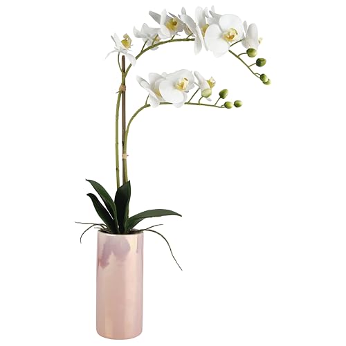 Dolly Parton Weiße künstliche Orchidee im rosa Keramiktopf, 24 x 14 x 61 cm Dolly Parton Weiße künstliche Orchidee im rosa Keramiktopf, 24 x 14 x 61 cm von Dolly Parton