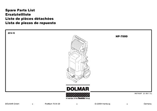 Dolmar 609343450-0037 Federplatte, Original Ersatzteil HP-7000 von Dolmar