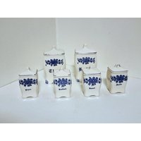 Delft Blauwe Keuken Vorratsdose Blue Küchendosen Kaffee von DolmenAntiqueTiles