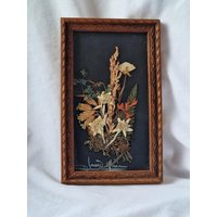Edelweiss, Vintage Midcentury Schilderijtje Echte Alpen, Nicht Gevonden Und Geplukt in Den Bergen, Niegeweckt, Romantisch Glas 50/60 von DolmenAntiqueTiles