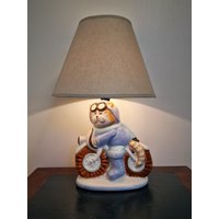 Kinderzimmer Lampe Junge Handpaint Made Wales Craft Counsil Kinderlampe H 40 cm cm, Mit Eu Usa World Stecker von DolmenAntiqueTiles