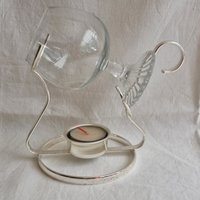 Versilberter Cognac-Wärmer Mit Glas, French-Burner von DolmenAntiqueTiles