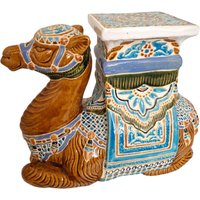 Vintage Blumentisch Beistelltisch 36 X 47 cm Keramik Ibiza Eklektisch von DolmenAntiqueTiles