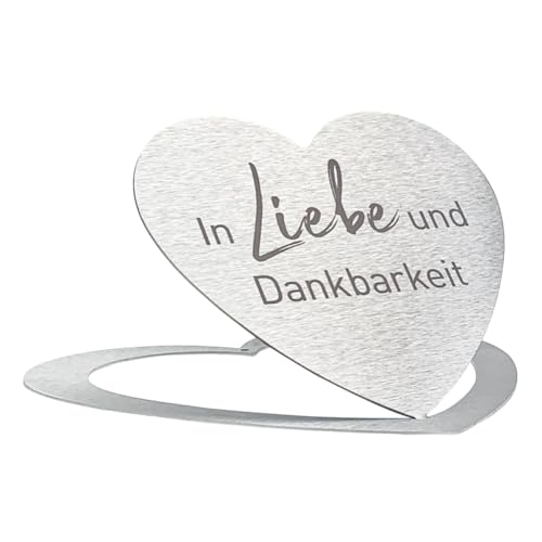 DOLORINO Grabherz aus Edelstahl | wetterfest | mit Spruch "In Liebe und Dankbarkeit"| ca. 17x15cm DOLORINO Grabherz aus Edelstahl | wetterfest | mit Spruch "In Liebe und Dankbarkeit"| ca. 17x15cm von Dolorino