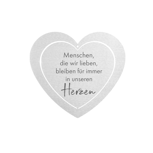 DOLORINO Grabherz aus Edelstahl | wetterfest | mit Spruch "Menschen die wir lieben"| ca. 17x15cm DOLORINO Grabherz aus Edelstahl | wetterfest | mit Spruch "Menschen die wir lieben"| ca. 17x15cm von Dolorino