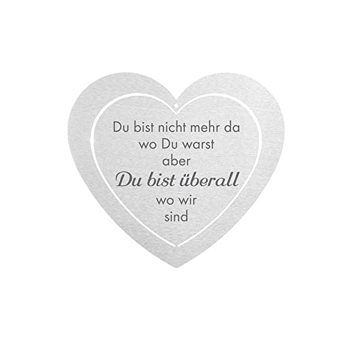 Dolorino Grabherz mit Spruch Du bist Nicht mehr da wo Du warst, Aber Du bist überall wo wir sind | eine wetterfeste Erinnerung (Grabherz) von Dolorino