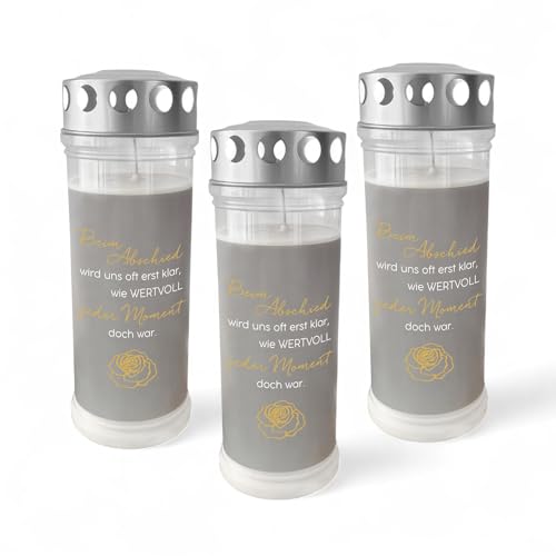 DOLORINO Grablicht mit Spruch "Jeder Moment" | 3er Set | 7-Tage Brenner | deutsche Qualität DOLORINO Grablicht mit Spruch "Jeder Moment" | 3er Set | 7-Tage Brenner | deutsche Qualität von Dolorino