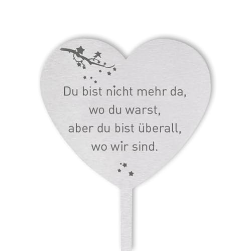 DOLORINO Grabstecker Edelstahl Herz mit Spruch | Du bist nicht mehr da | Grabschmuck | in Liebe für einen geliebte Menschen | eine wetterfeste Erinnerung aus Edelstahl | 28cm DOLORINO Grabstecker Edelstahl Herz mit Spruch | Du bist nicht mehr da | Grabschmuck | in Liebe für einen geliebte Menschen | eine wetterfeste Erinnerung aus Edelstahl | 28cm von Dolorino