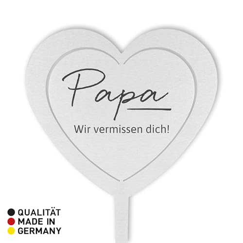 DOLORINO Grabstecker: Edelstahl Herz "Papa, wir vermissen dich" | Grabschmuck, in Liebe für einen geliebte Menschen | eine wetterfeste Erinnerung aus Edelstahl | 38x15cm DOLORINO Grabstecker: Edelstahl Herz "Papa, wir vermissen dich" | Grabschmuck, in Liebe für einen geliebte Menschen | eine wetterfeste Erinnerung aus Edelstahl | 38x15cm von Dolorino