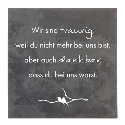 DOLORINO Grabtafel aus Stein | wetterfest | mit Trauerspruch 'Wir Sind Traurig' | 14x14cm DOLORINO Grabtafel aus Stein | wetterfest | mit Trauerspruch 'Wir Sind Traurig' | 14x14cm von Dolorino