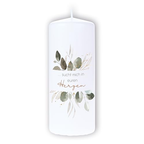 DOLORINO Trauerkerze mit Spruch "...sucht mich in euren Herzen" | liebevolles Symbol des Trostes | made in Germany | 120 Std. Brenndauer | 8x20cm DOLORINO Trauerkerze mit Spruch "...sucht mich in euren Herzen" | liebevolles Symbol des Trostes | made in Germany | 120 Std. Brenndauer | 8x20cm von Dolorino