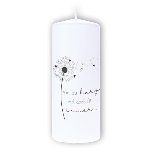 DOLORINO Trauerkerze mit Spruch "Viel zu kurz und doch für immer" | liebevolles Symbol des Trostes | made in Germany | 44 Std. Brenndauer | 15cm DOLORINO Trauerkerze mit Spruch "Viel zu kurz und doch für immer" | liebevolles Symbol des Trostes | made in Germany | 44 Std. Brenndauer | 15cm von Dolorino