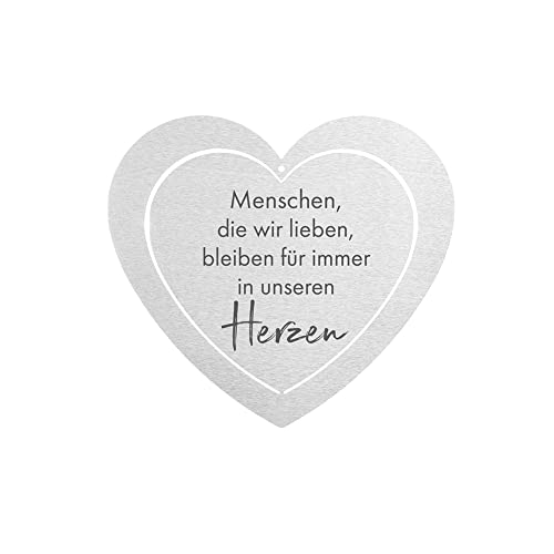 Dolorino Grabherz aus Edelstahl | wetterfest | mit Spruch Menschen die wir lieben| ca. 17x15cm Dolorino Grabherz aus Edelstahl | wetterfest | mit Spruch Menschen die wir lieben| ca. 17x15cm von Dolorino