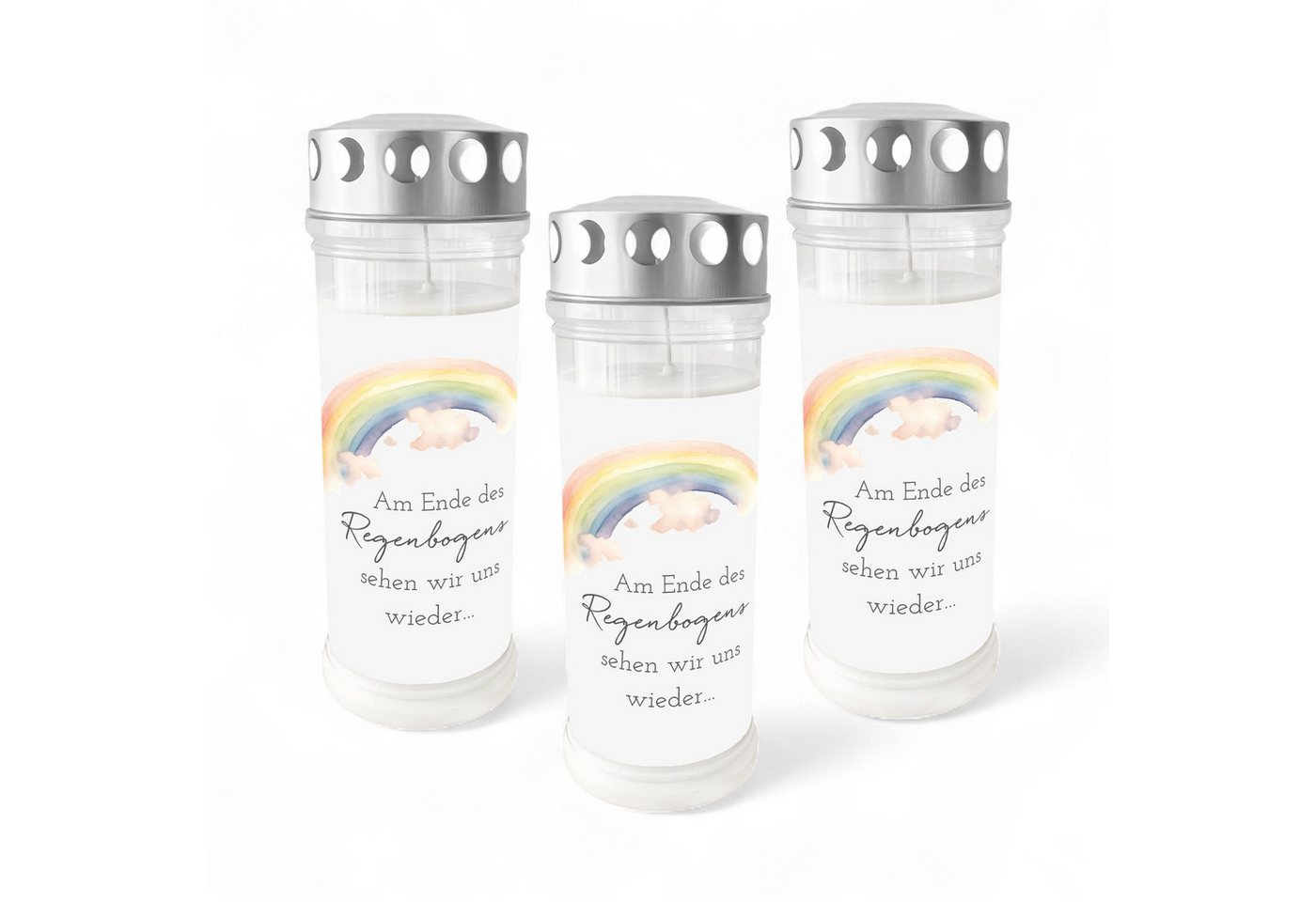 Dolorino Grabkerze Grablicht 'Am Ende des Regenbogens sehen wir uns wieder' Dolorino Grabkerze Grablicht 'Am Ende des Regenbogens sehen wir uns wieder' von Dolorino