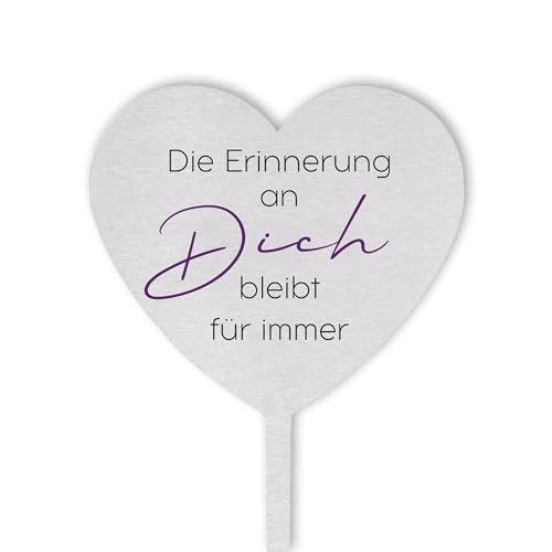 Dolorino Grabstecker Edelstahl Herz mit Spruch | Die Erinnerung an Dich bleibt für Immer | Grabschmuck | eine wetterfeste Erinnerung aus Edelstahl | 28cm Dolorino Grabstecker Edelstahl Herz mit Spruch | Die Erinnerung an Dich bleibt für Immer | Grabschmuck | eine wetterfeste Erinnerung aus Edelstahl | 28cm von Dolorino