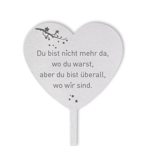 Dolorino Grabstecker Edelstahl Herz mit Spruch | Du bist Nicht mehr da | Grabschmuck | in Liebe für einen geliebte Menschen | eine wetterfeste Erinnerung aus Edelstahl | 28cm Dolorino Grabstecker Edelstahl Herz mit Spruch | Du bist Nicht mehr da | Grabschmuck | in Liebe für einen geliebte Menschen | eine wetterfeste Erinnerung aus Edelstahl | 28cm von Dolorino