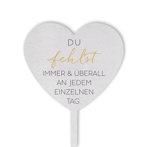 Dolorino Grabstecker Edelstahl Herz mit Spruch | Du fehlst Immer & überall an jedem einzelnen Tag | Grabschmuck | eine wetterfeste Erinnerung aus Edelstahl | 28cm Dolorino Grabstecker Edelstahl Herz mit Spruch | Du fehlst Immer & überall an jedem einzelnen Tag | Grabschmuck | eine wetterfeste Erinnerung aus Edelstahl | 28cm von Dolorino