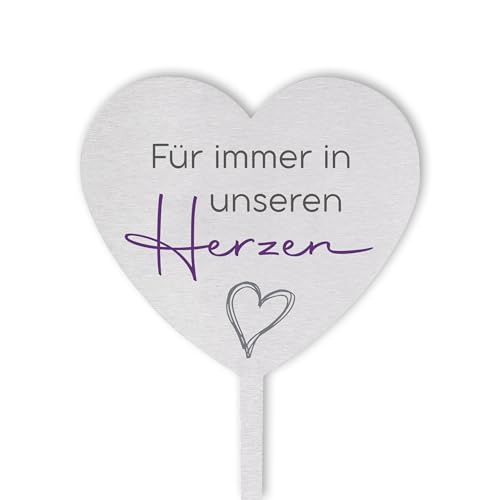 Dolorino Grabstecker Edelstahl Herz mit Spruch | "Für immer in unseren Herzen" | Grabschmuck | in Liebe für einen geliebte Menschen | eine wetterfeste Erinnerung aus Edelstahl Dolorino Grabstecker Edelstahl Herz mit Spruch | "Für immer in unseren Herzen" | Grabschmuck | in Liebe für einen geliebte Menschen | eine wetterfeste Erinnerung aus Edelstahl von Dolorino