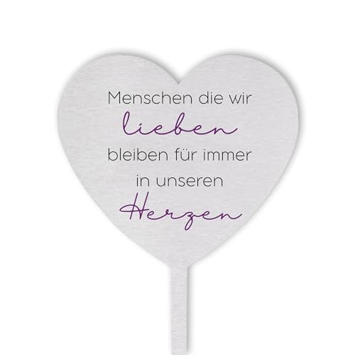 Dolorino Grabstecker Edelstahl Herz mit Spruch | Menschen die wir lieben bleiben für Immer in unseren Herzen | Grabschmuck | eine wetterfeste Erinnerung aus Edelstahl | 28cm Dolorino Grabstecker Edelstahl Herz mit Spruch | Menschen die wir lieben bleiben für Immer in unseren Herzen | Grabschmuck | eine wetterfeste Erinnerung aus Edelstahl | 28cm von Dolorino