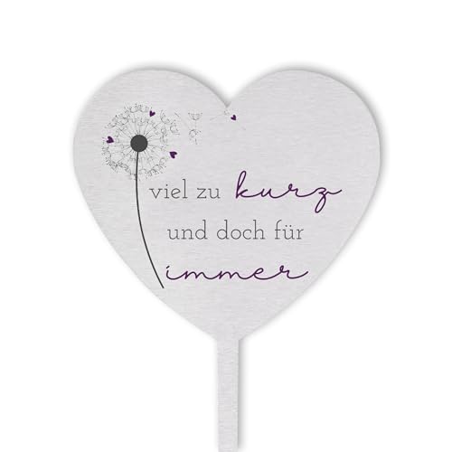 Dolorino Grabstecker Edelstahl Herz mit Spruch | viel zu kurz und doch für Immer | Grabschmuck | Dekoration Gedenkstätte | eine wetterfeste Erinnerung aus Edelstahl | 28cm Dolorino Grabstecker Edelstahl Herz mit Spruch | viel zu kurz und doch für Immer | Grabschmuck | Dekoration Gedenkstätte | eine wetterfeste Erinnerung aus Edelstahl | 28cm von Dolorino