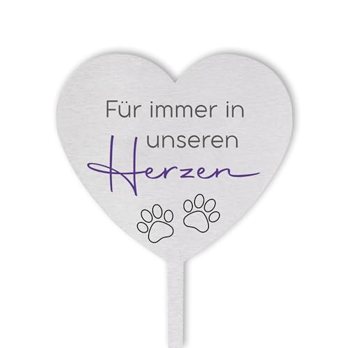Dolorino - Grabstecker für Tiere aus wetterfestem Edelstahl | Made in Germany | für Hund, Katze, Vierbeiner | Tiergrab | 20cm (Pfoten) von Dolorino