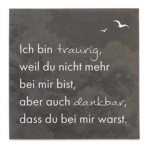 Dolorino Grabtafel aus Stein | wetterfest | mit Trauerspruch 'Ich Bin Traurig' | 14x14cm Dolorino Grabtafel aus Stein | wetterfest | mit Trauerspruch 'Ich Bin Traurig' | 14x14cm von Dolorino