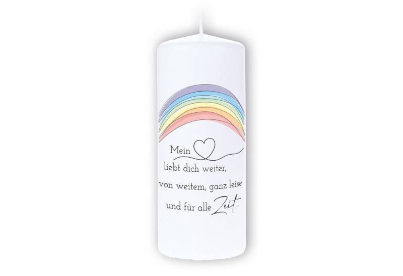 Dolorino Stumpenkerze DOLORINO Trauerkerze mit Spruch "Mein Herz liebt dich weiter" 20cm von Dolorino