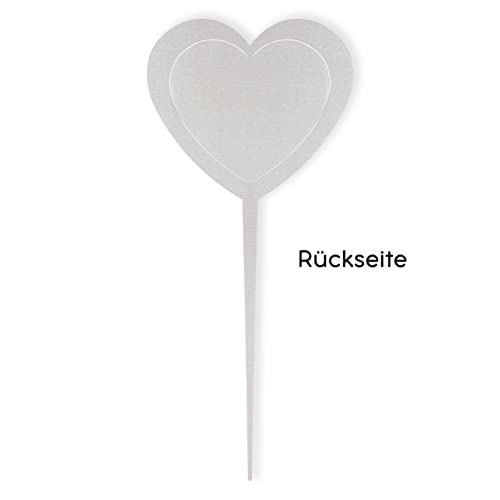 Grabstecker Edelstahl Herz 'Du bist nicht mehr da' von Dolorino