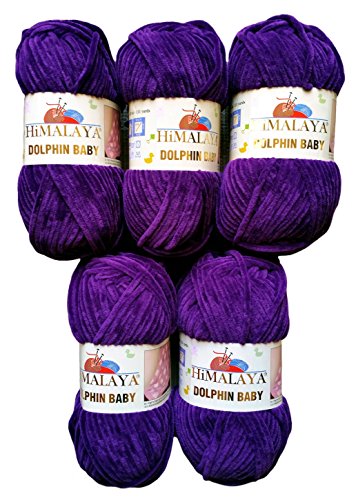 Himalaya Dolphin Strickgarn, 5 x 100 g, Babygarn, 500 g Garn Super Bulky, 600 m von Dolphin Baby